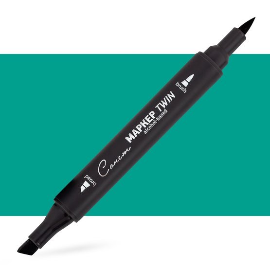 Маркер спиртовой Сонет Twin Brush, мятно-зелёный светлый