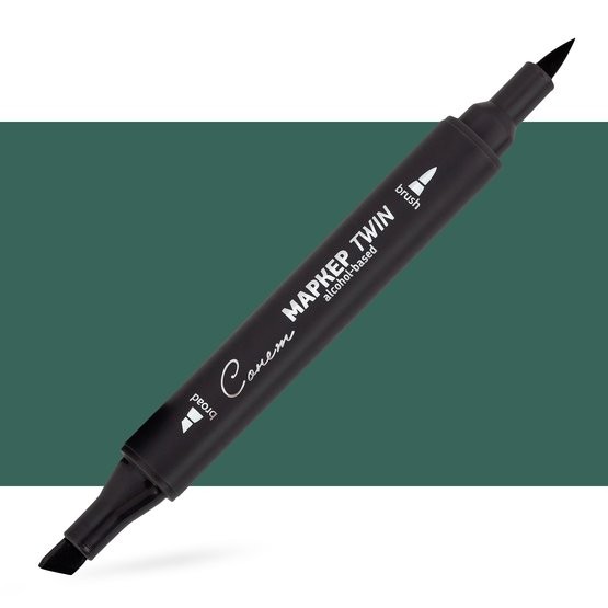 Маркер спиртовой Сонет Twin Brush, оксид хрома зелёный
