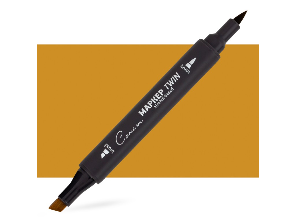 Маркер спиртовой Сонет Twin Brush, тёмно-жёлтый