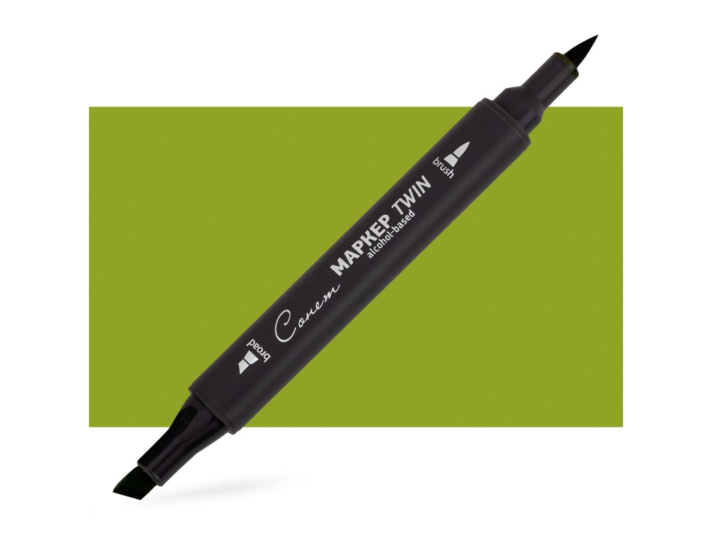 Маркер спиртовой Сонет Twin Brush, зелёный горошек