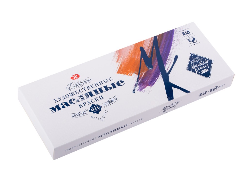 Мастер-Класс Набор масло картон, 12 шт х18 мл