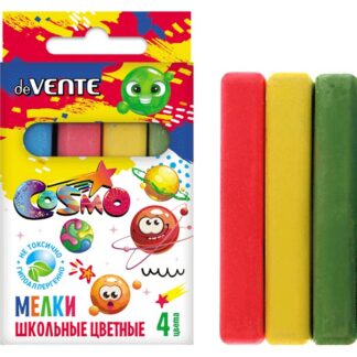 Мелки  4цв deVENTE Cosmo прямоугольные цветные в картонной коробке с европодвесом