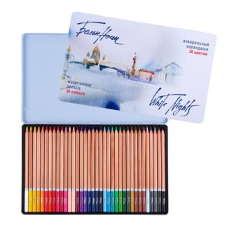 Набор акварельных карандашей Белые Ночи, 36 цветов, в жестяном пенале