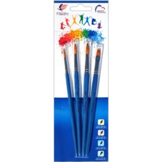 Набор кистей 4шт "Классика цвета", СИНТЕТИКА (кругл.3, 4, 5; пл.7) Луч