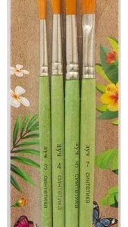 Набор кистей 4шт "ZOO", СИНТЕТИКА, МИКС Луч