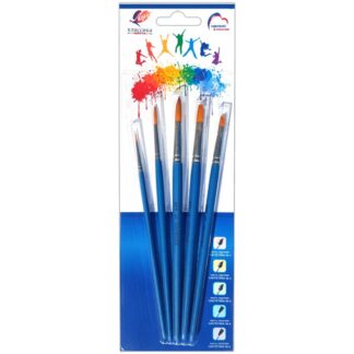 Набор кистей 5шт "Классика цвета", СИНТЕТИКА (кругл.1, 3, 5; пл. 6,8) Луч