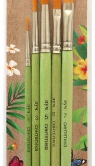 Набор кистей 5шт "ZOO", СИНТЕТИКА, МИКС Луч