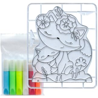 Набор красок по стеклу с трафаретом Лисички Луч