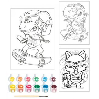 Набор красок с блестками с раскрасками Скейтеры Луч