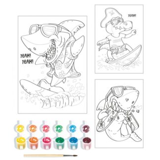 Набор красок с блестками с раскрасками Сёрферы Луч