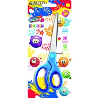 Ножницы 17см deVENTE Cosmo детские, прорезиненные кольца c лепестками, в картонном блистере