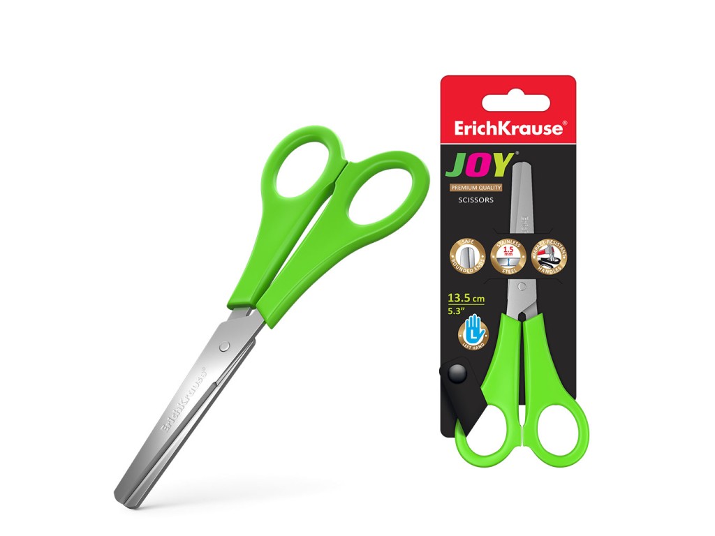 Ножницы для левшей 13.5см ErichKrauseR Joy в блистере