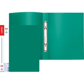 Папка 2 кольца 20мм А4 deVENTE Daily 600 мкм, зеленая, фактура "песок" сменная этикетка