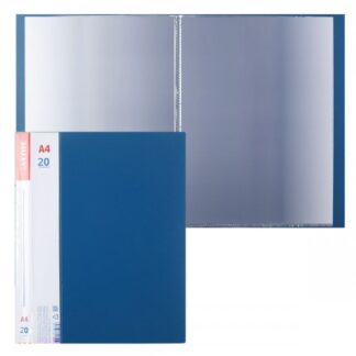 Папка 20 файлов deVENTE Daily A4, 500 мкм, синяя, вкладыши 30 мкм, фактура "песок"