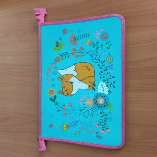 Папка для тетрадей А4 молния сверху Лисичка, лам картон