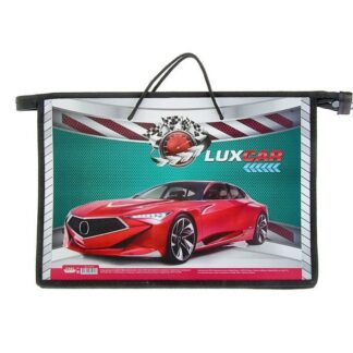 Папка для тетрадей А4 молния сверху на шнурке Ярко-красное авто пластик