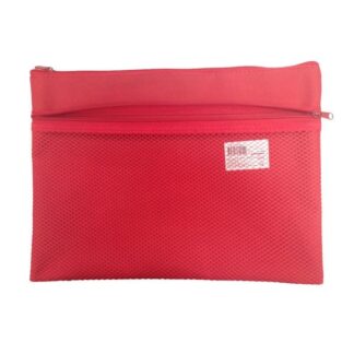 Папка для тетрадей А4 молния сверху ткань с сеткой Красная