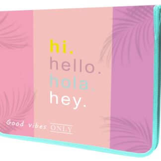 Папка для тетрадей А4 молния вокруг, HELLO, 325х230х25 печать на пластике