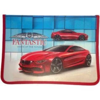 Папка для тетрадей А4 молния вокруг Красное авто печать на пластике