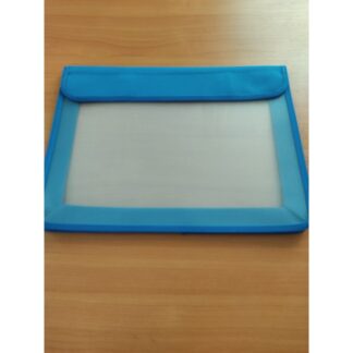 Папка для тетрадей А4 на липучках Синяя ткань, пластик