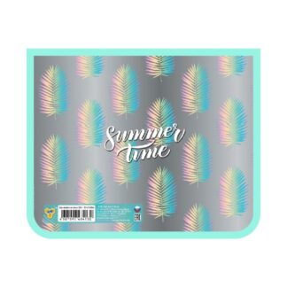 Папка для тетрадей А5 молния сверху, фольга РАДУЖНЫЙ ОРНАМЕНТ пластик, 230/190/50