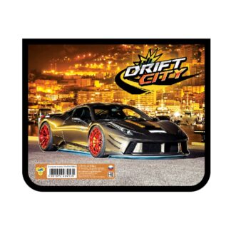 Папка для тетрадей А5 молния сверху, фольга STEEL DRIFTING пластик, 230/190/50