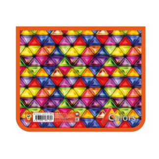 Папка для тетрадей А5 молния сверху, фольга СТЕКЛЯННЫЕ ТРЕУГОЛЬНИКИ пластик, 230/190/50