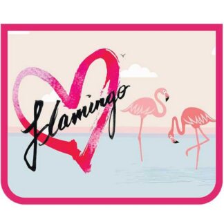Папка для тетрадей А5 молния сверху, НЕЖНЫЕ ФЛАМИНГО пластик, 230/190/50