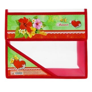 Папка для тетрадей А5 на липучке пластик Летние цветы