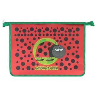 Папка для труда А4 молния сверху Божья коровка фольга, конгрев, пластик