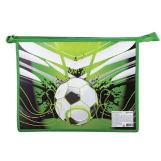Папка для труда А4 молния сверху Футбольный мяч пластик