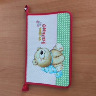 Папка для труда А4 молния сверху Забавный мишка лам картон