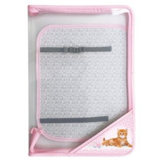 Папка для труда А4 молния вокруг, с уголком Котенок и кружева пластик