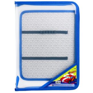 Папка для труда А4 молния вокруг, с уголком Веселая машинка пластик