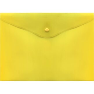 Папка-конверт на кнопке "deVENTE" A4 (330x240 мм) 180 мкм, полупрозрачная желтая