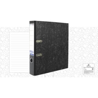 Папка-регистратор 75мм А4 Attomex, черный мрамор, картон, собранная, без металлической окантовки
