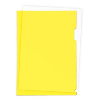 Папка-уголок Attomex A4,180 мкм, желтая полупрозрачная гладкая фактура