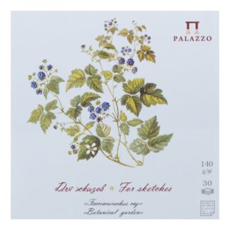 Планшет для эскизов «Ботанический сад» (Ежевика), 140 г/м2, 150х150 мм, 30 л, светло-голубой