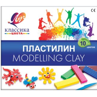 Пластилин 10цв Луч Классика, 200гр, со стеком