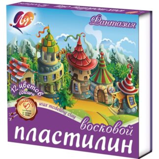 Пластилин 12цв Луч Фантазия мягкий (восковой), 210гр, со стеком