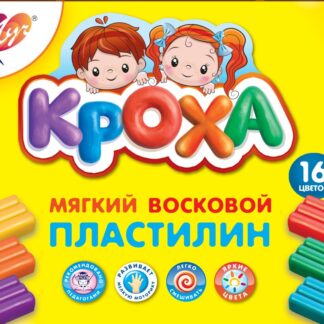 Пластилин 16цв Луч Кроха мягкий восковой, 264гр, со стеком