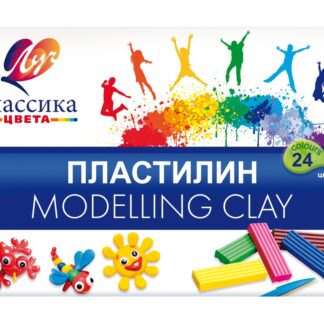 Пластилин 24цв Луч Классика, 480гр, со стеком