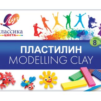 Пластилин  8цв Луч Классика, 160гр, со стеком