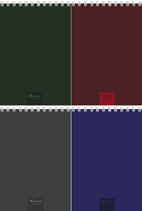 "Profit"БЛОКНОТ А6 40л.на гребне ДЛЯ КОНФЕРЕНЦИЙ-14(Б40-1374)ассорти,обл. картон хром,блок офсет, кл