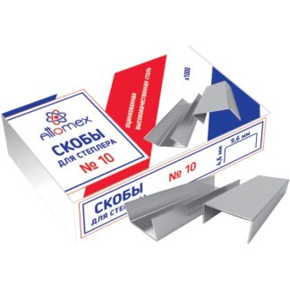 Скобы №10 Attomex оцинкованные 1000 шт в картонной коробке