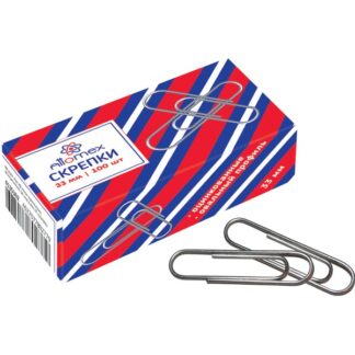 Скрепки 33мм Attomex овальные оцинкованные 100 шт в картонной коробке