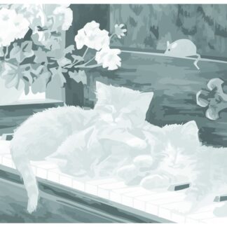 Сонет Холст на картоне с эскизом, Котята, 30х40 см