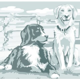 Сонет Холст на картоне с эскизом, Собаки, 30х40 см