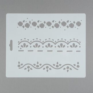 Сонет Трафарет, 3 растительных орнамента, 25,5x20,5 см, плаcтиковый