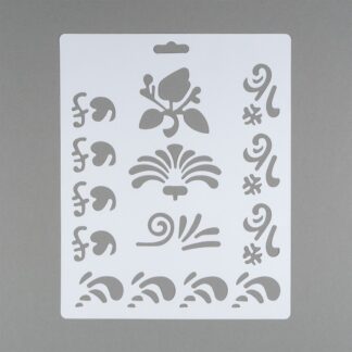 Сонет Трафарет, цветы и волны, 25.5x20,5 см, плаcтиковый